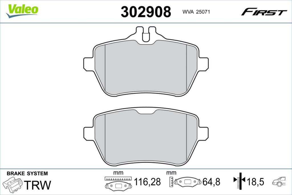 Jogo de 4 pastilhas de travão VALEO ref. 302908